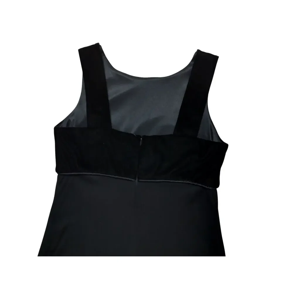 Donna Ricco Women's Vintage Black Velvet Top Maxi Dress Sleeveless size 6